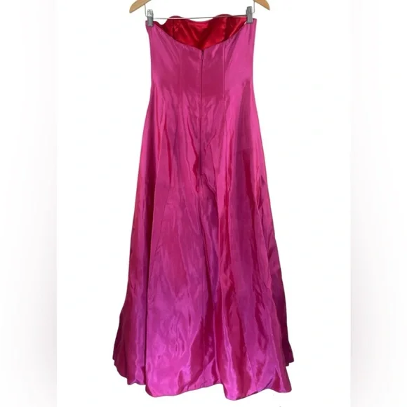 Vintage Jessica McClintock Strapless Maxi Gown Dress Y2K Prom Bling Rhinestone - Picture 2 of 9